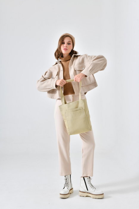 Zoozie Bags Bolso Tote de Gabardina Beige Zoozie Bags Bolso Tote de Gabardina Beige
